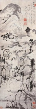 バダ・シャンレン・ズー・ダー Painting - 風景樹蘭スタイルの古い中国の墨
